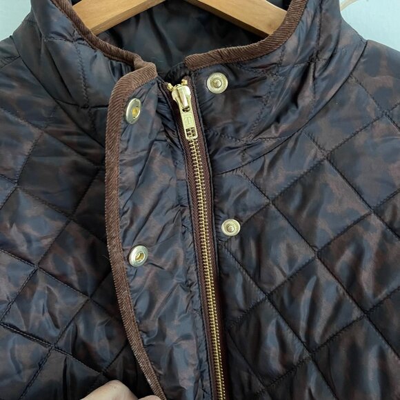 Talbots Women Quilted Jacket 2X Brown Corduroy Trim Barn Coat Country Equestrian - Picture 6 of 12